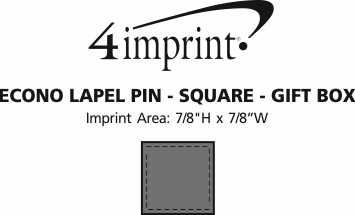 Imprint Area of Econo Lapel Pin - Square - Gift Box