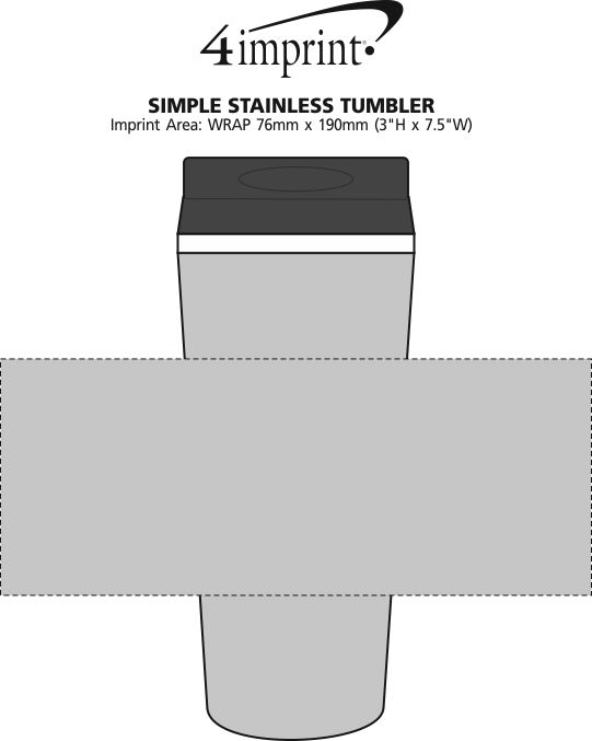 Imprint Area of Simple Stainless Tumbler - 15 oz.