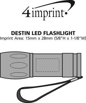 Imprint Area of Destin LED Flashlight
