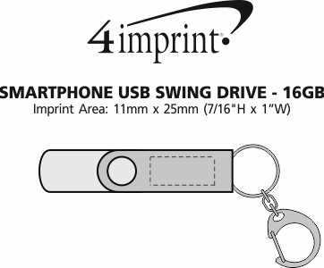 Imprint Area of Smartphone USB Swing Drive - 16GB