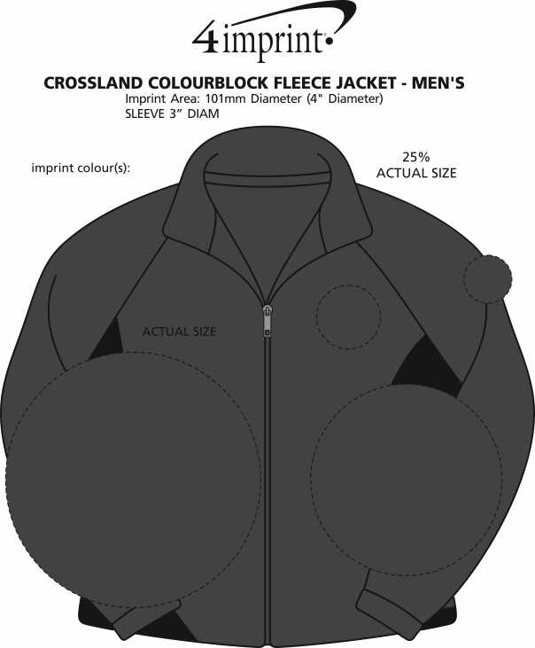Imprint Area of Crossland Colourblock Fleece Jacket - Men's