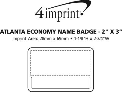 Imprint Area of Atlanta Economy Name Badge - 2" x 3" - Jeweler's Pinback