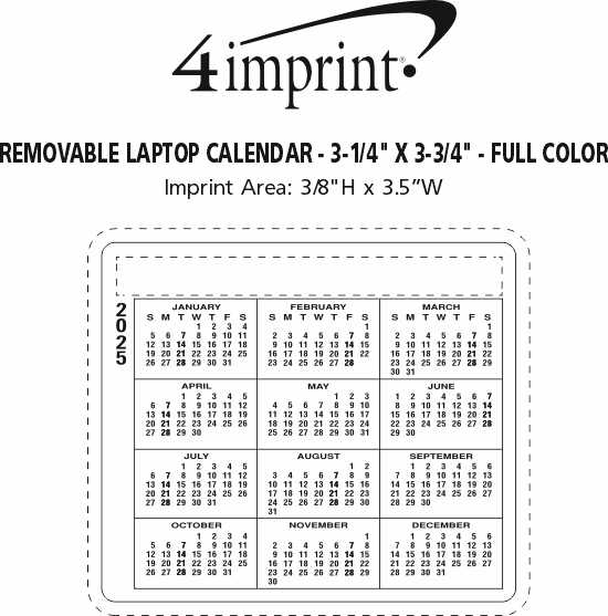4imprint.ca Removable Laptop Calendar 31/4" x 33/4" Full Colour