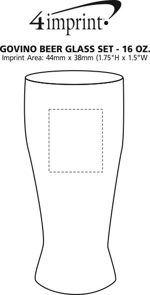 Imprint Area of govino® Shatterproof Beer Glass Set - 16 oz.