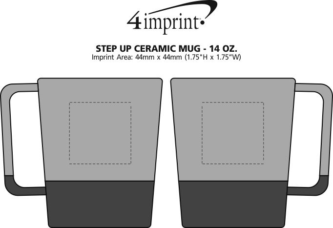 Imprint Area of Step Up Ceramic Mug - 14 oz.