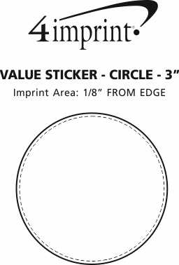 Imprint Area of Circle Sticker - 3"