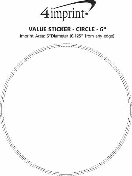 Imprint Area of Circle Sticker - 6"