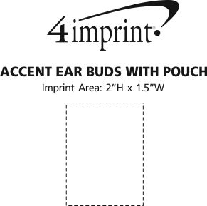 Imprint Area of Accent Ear Buds with Pouch