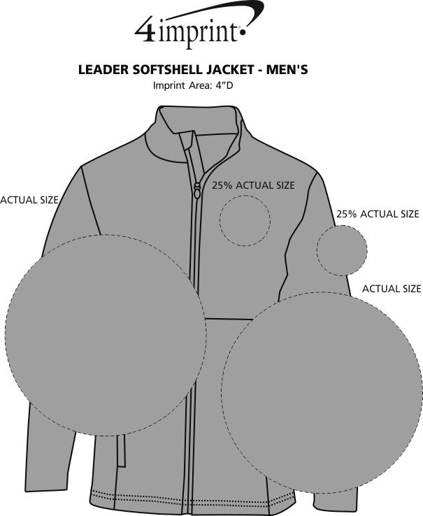 Imprint Area of Leader Soft Shell Jacket - Men's