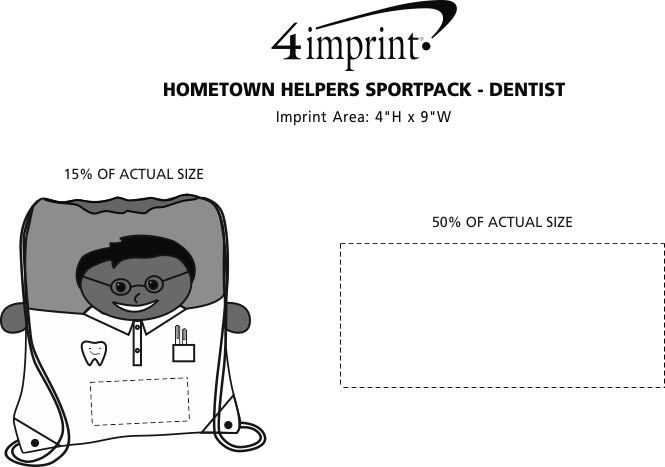Imprint Area of Hometown Helpers Sportpack - Dentist