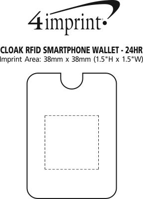 Imprint Area of Cloak RFID Smartphone Wallet - 24 hr