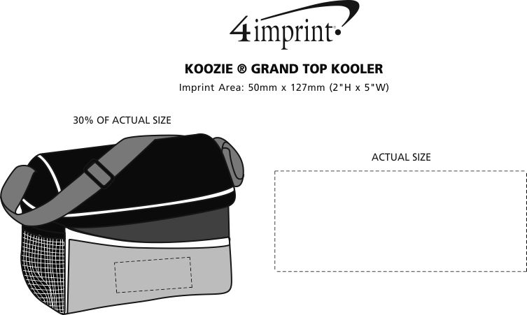 Imprint Area of Koozie® Grand Top Kooler-Closeout