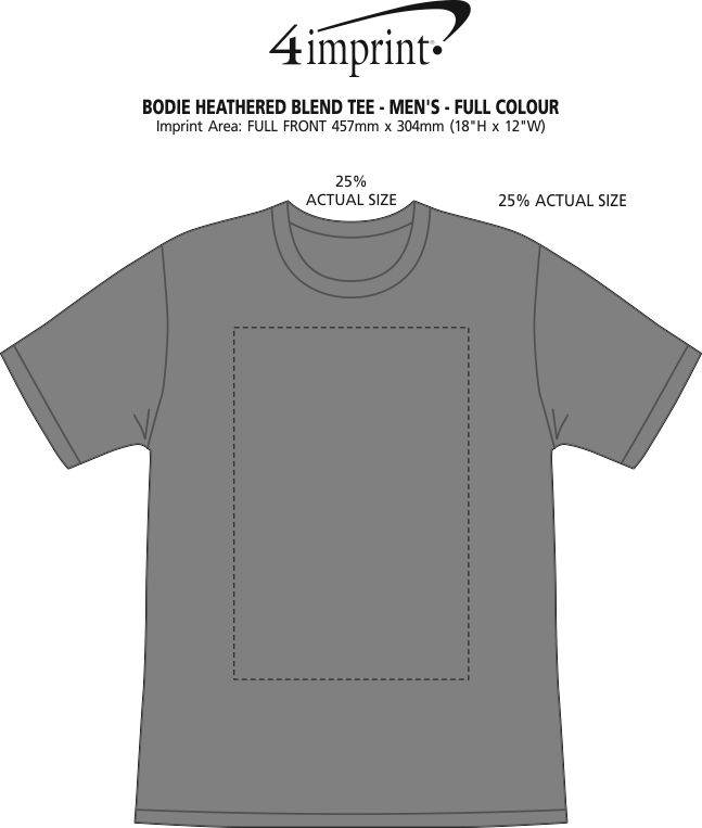 Imprint Area of Bodie Heathered Blend Tee - Men's - Full Colour