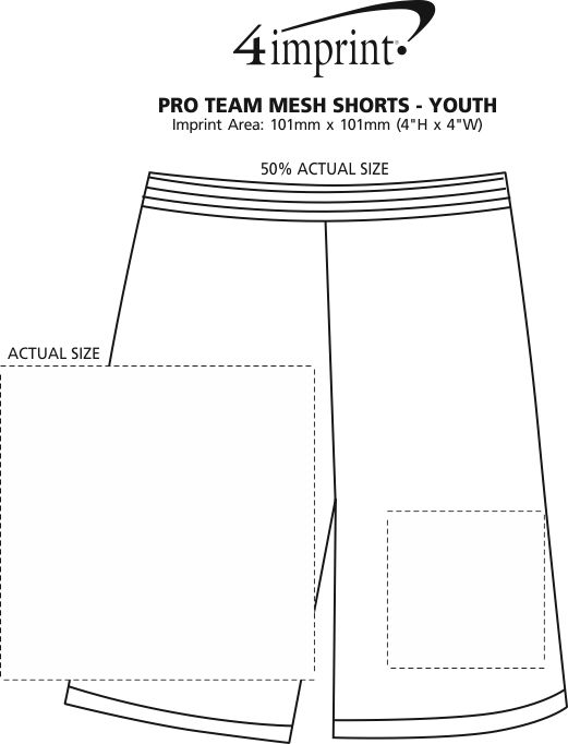 4imprint.ca: Pro Team Mesh Shorts - Youth C129296-Y