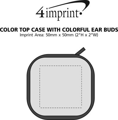 Imprint Area of Colour Top Case with Colourful Ear Buds
