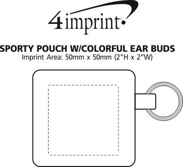 Imprint Area of Sporty Pouch with Colourful Ear Buds