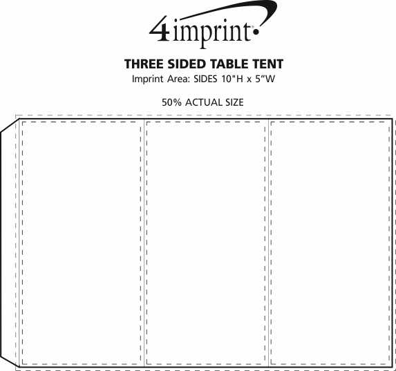 Imprint Area of Three Sided Table Tent