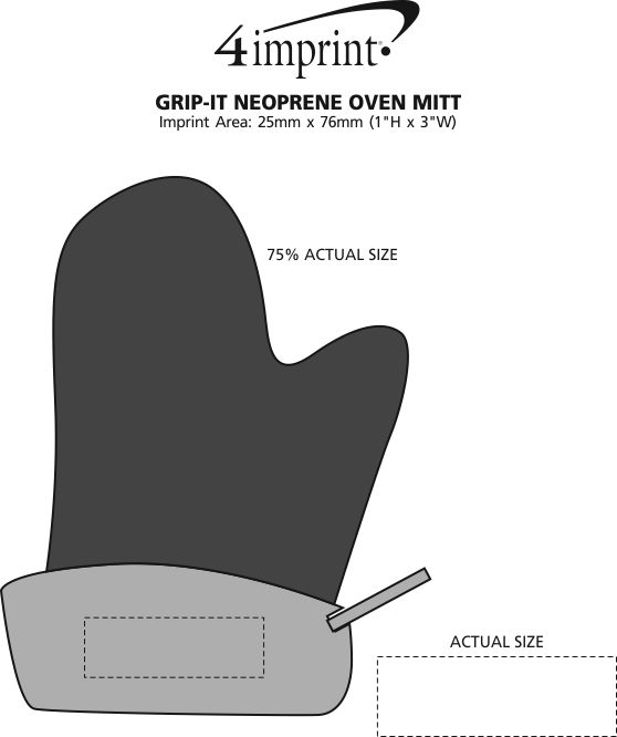 Imprint Area of Grip-It Neoprene Oven Mitt
