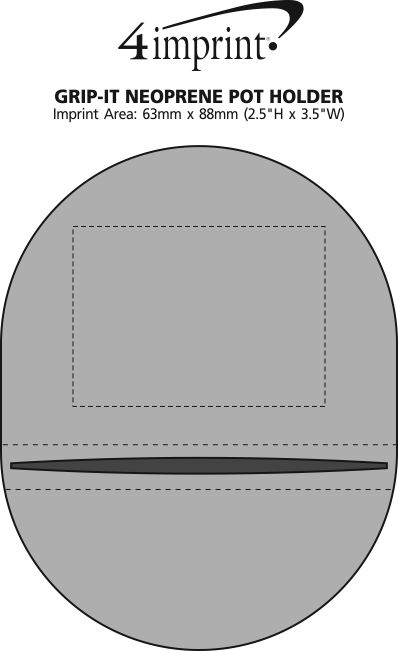 Imprint Area of Grip-It Neoprene Pot Holder