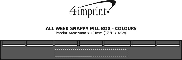 Imprint Area of All Week Snappy Pill Box - Colours