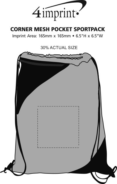 Imprint Area of Corner Mesh Pocket Sportpack - Closeout