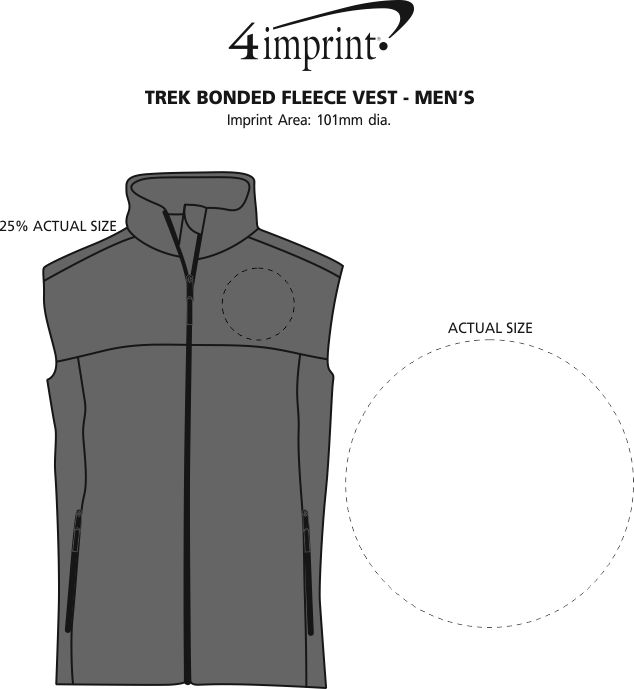 Imprint Area of Trek Bonded Fleece Vest - Men's