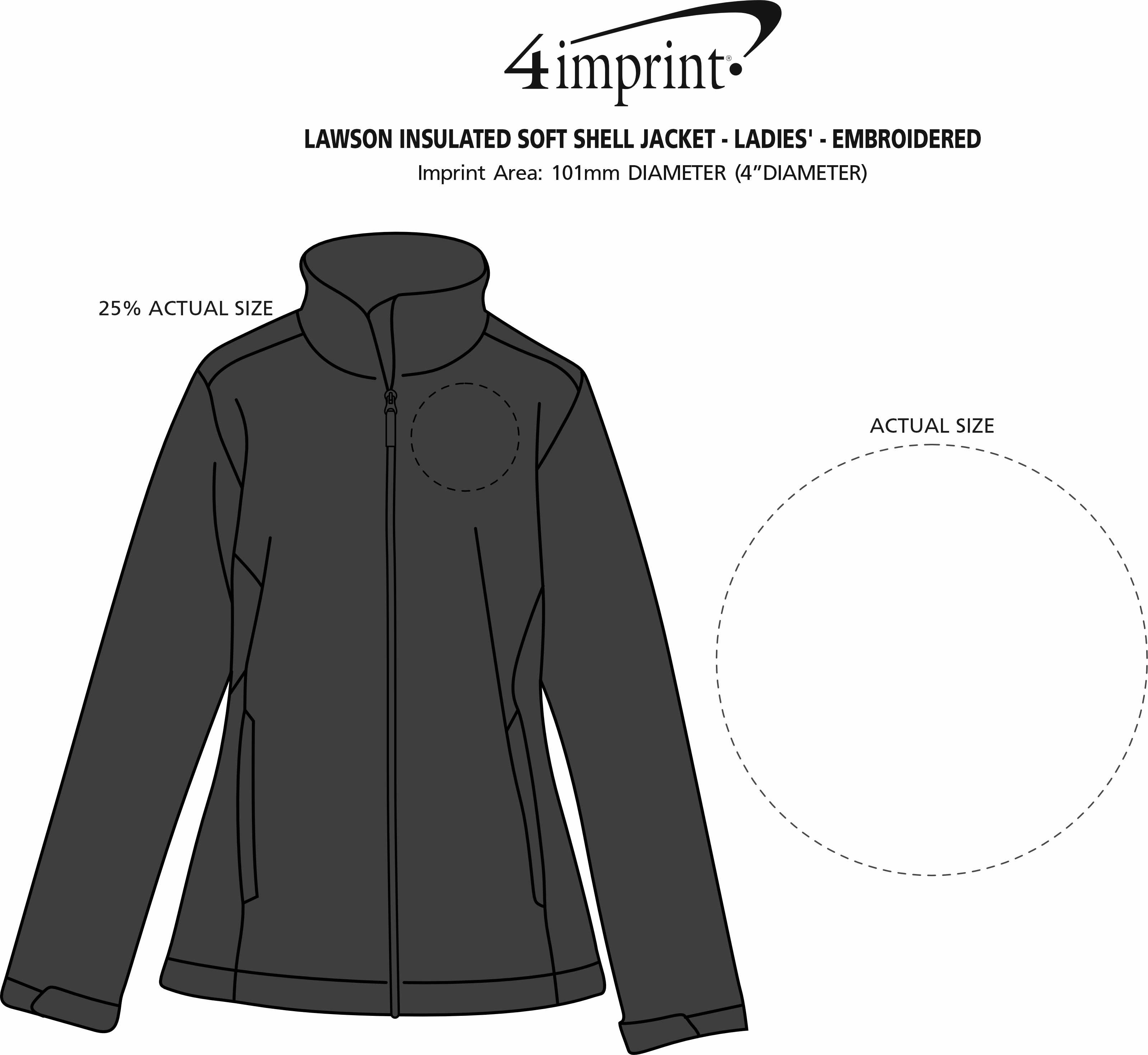 Imprint Area of Lawson Insulated Soft Shell Jacket - Ladies' - Embroidered