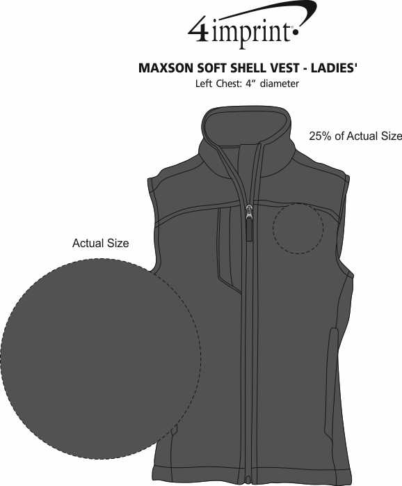 Imprint Area of Maxson Soft Shell Vest - Ladies'