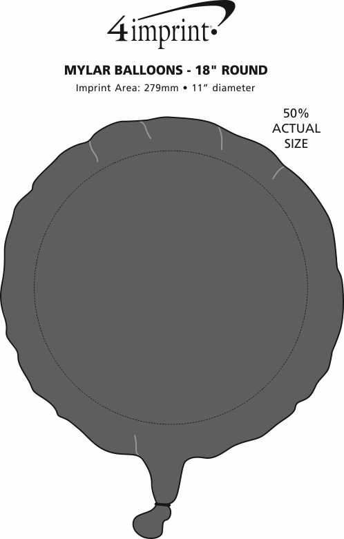 Imprint Area of Foil Balloon - 17" - Round