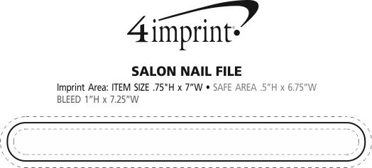 Imprint Area of Salon Nail File - 3/4" x 7"