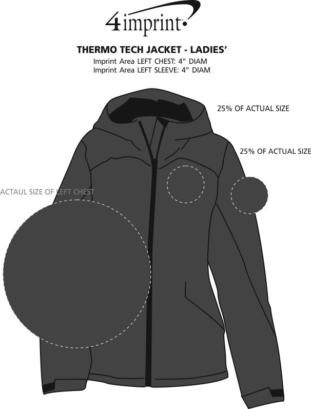 Imprint Area of Thermo Tech Jacket - Ladies'