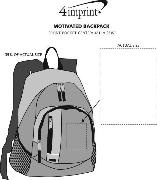 Imprint Area of Motivated Backpack - Closeout