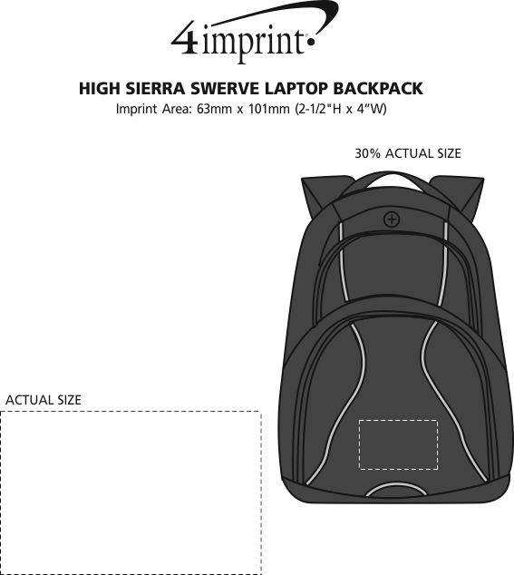 Imprint Area of High Sierra Swerve 17" Laptop Backpack