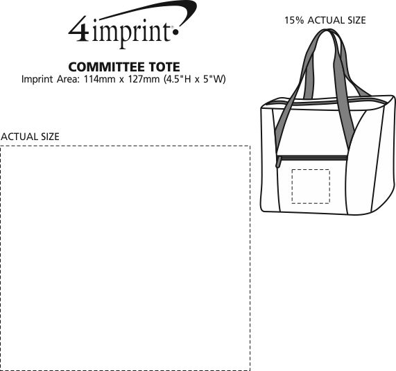 Imprint Area of Committee Tote - Closeout