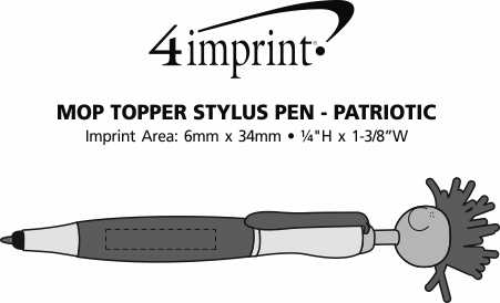 Imprint Area of MopTopper Stylus Pen - Patriotic