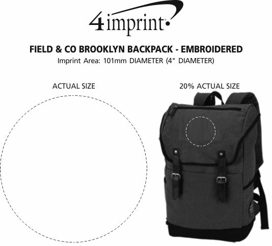 Imprint Area of Field & Co. Brooklyn Laptop Backpack - Embroidered