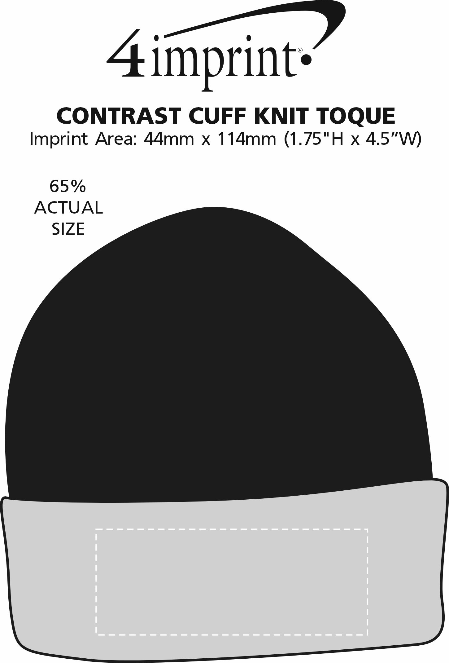Imprint Area of Contrast Cuff Knit Toque