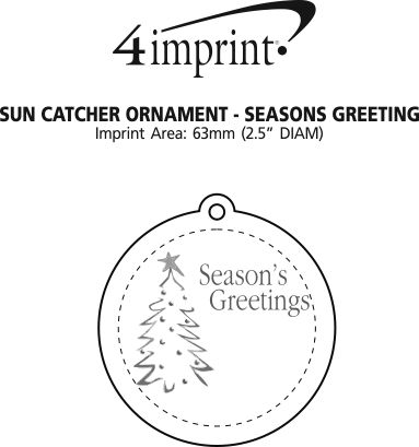 Imprint Area of Sun Catcher Ornament - Season's Greetings