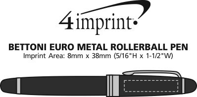 Imprint Area of Bettoni Euro Metal Rollerball Pen