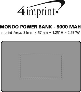 Imprint Area of Mondo Power Bank