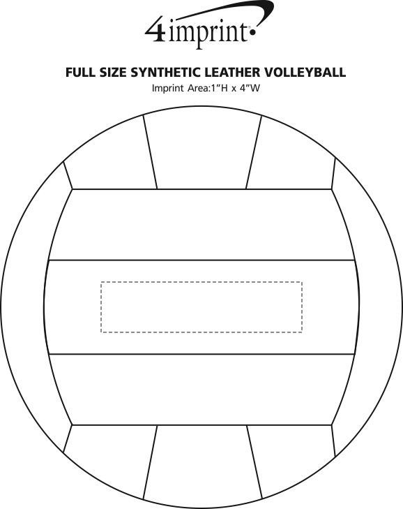 Imprint Area of Full Size Synthetic Leather Volleyball