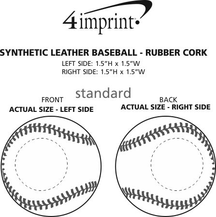 Imprint Area of Synthetic Leather Baseball - Rubber Core