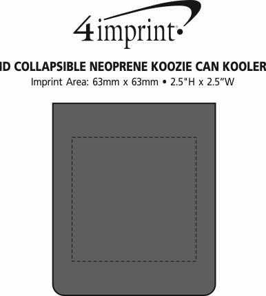Imprint Area of ID Collapsible Neoprene Koozie® Can Kooler - Closeout