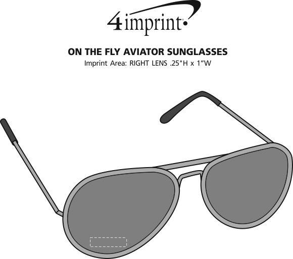 Imprint Area of On The Fly Aviator Sunglasses