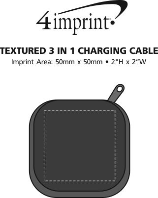 Imprint Area of Textured 3-in-1 Charging Cable