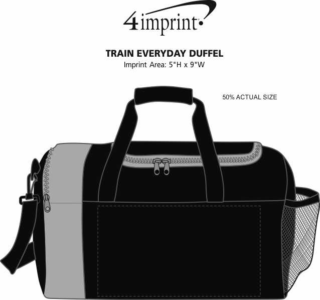 Imprint Area of Train Everyday Duffel - Closeout