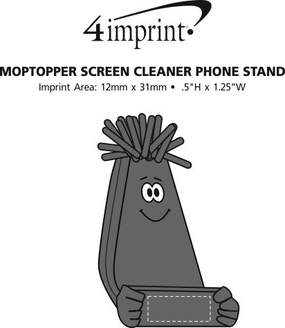 Imprint Area of MopTopper Screen Cleaner Phone Stand