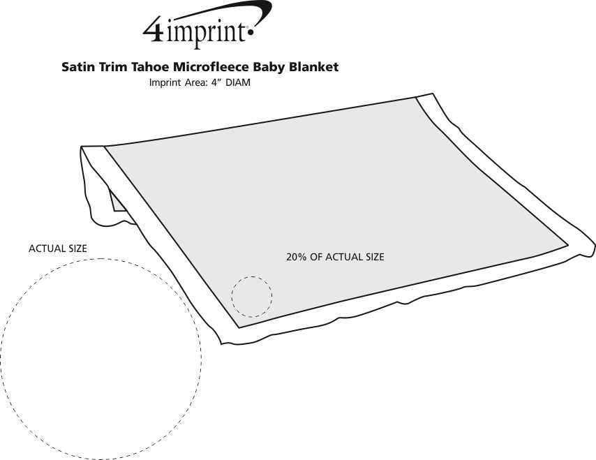 Imprint Area of Satin Trim Tahoe Microfleece Baby Blanket