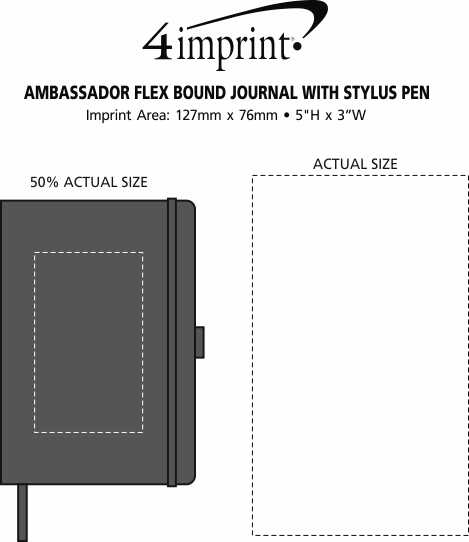 Imprint Area of Ambassador Flex Bound Journal Combo