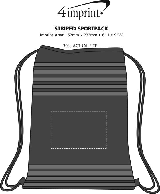 Imprint Area of Striped Sportpack - Closeout